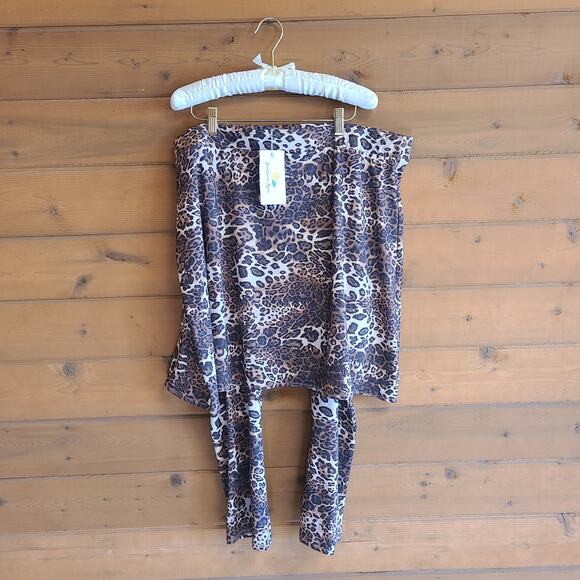 Sweet Lemon Thyme SLT Pencil Skirt Leggings NWT 3X Leopard Sweat Wick Quick Dry - Picture 1 of 4